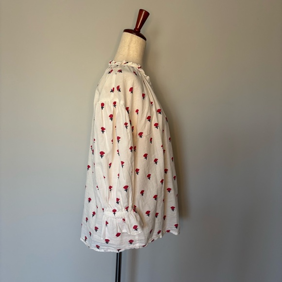 Ro's Garden Rose Block Print Blouse size M - Picture 2 of 5